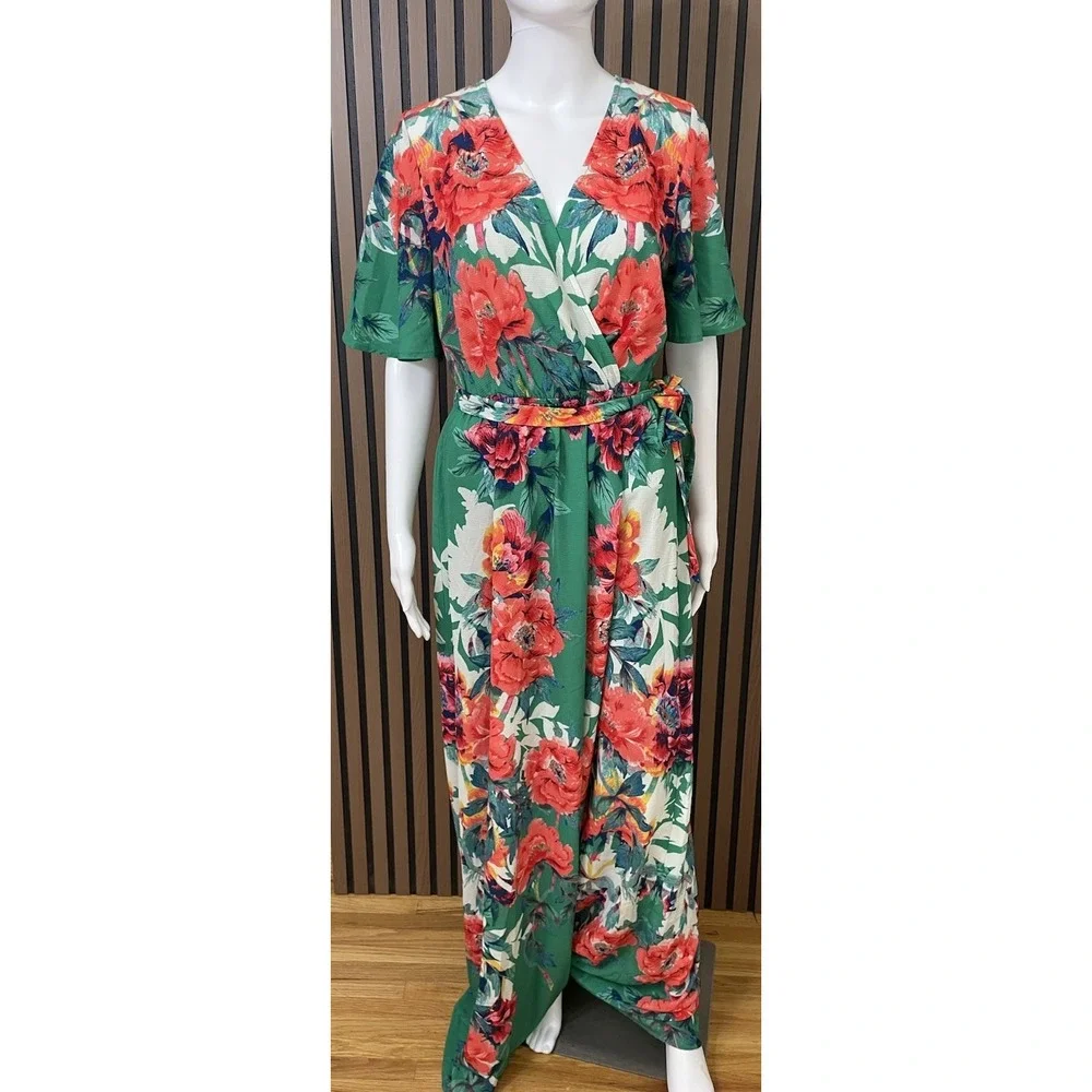 formal polka dot dress Amaya Strapless Chiffon Maxi Dress / Blue Polka Dot | MESHKI main image 0